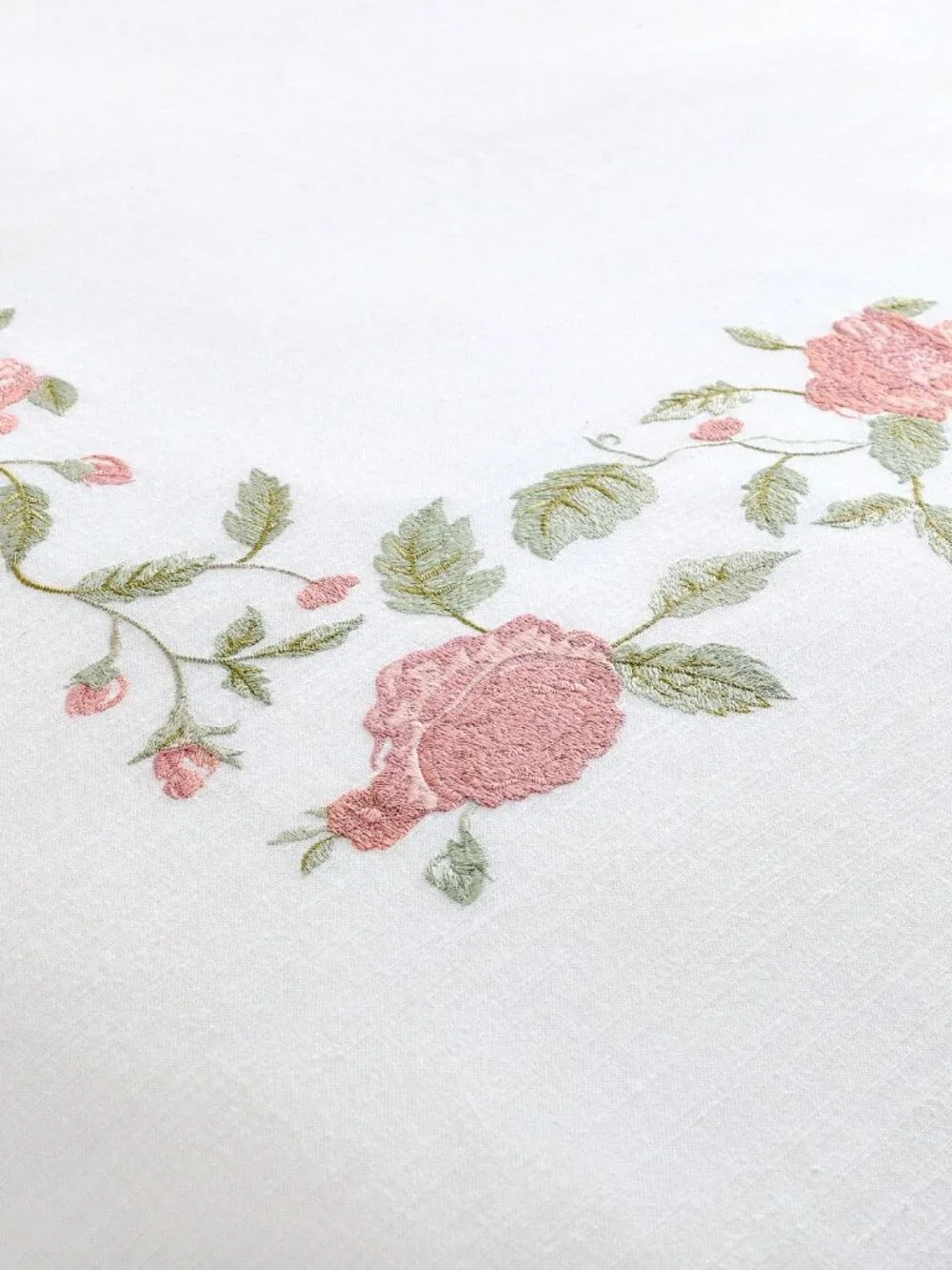 LoveShackFancy x Pottery Barn NWT Pink Embroidered Rose Duvet Cover QUEEN